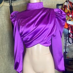 AKIRA Satin Crop Top